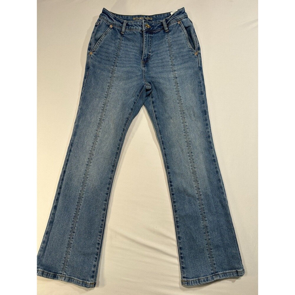 Michael Kors Womens Bootcut Jeans Medium Wash Size 6 Front Seam Stretch